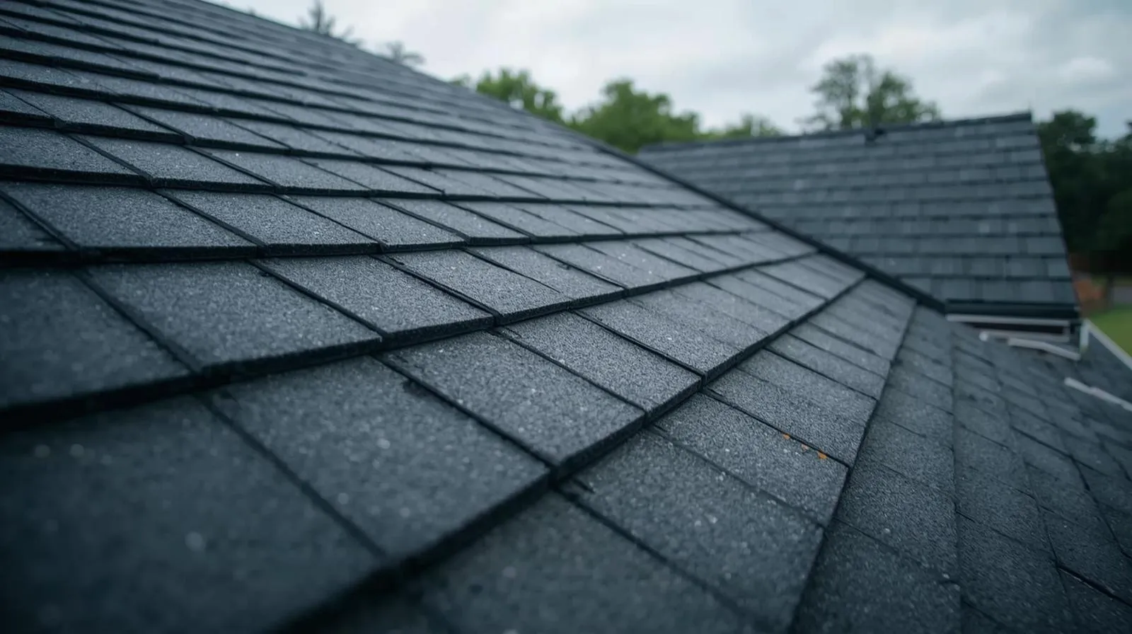 Durable asphalt shingle roof designed to withstand hail damage and provide long-lasting protection against severe Georgia weather.